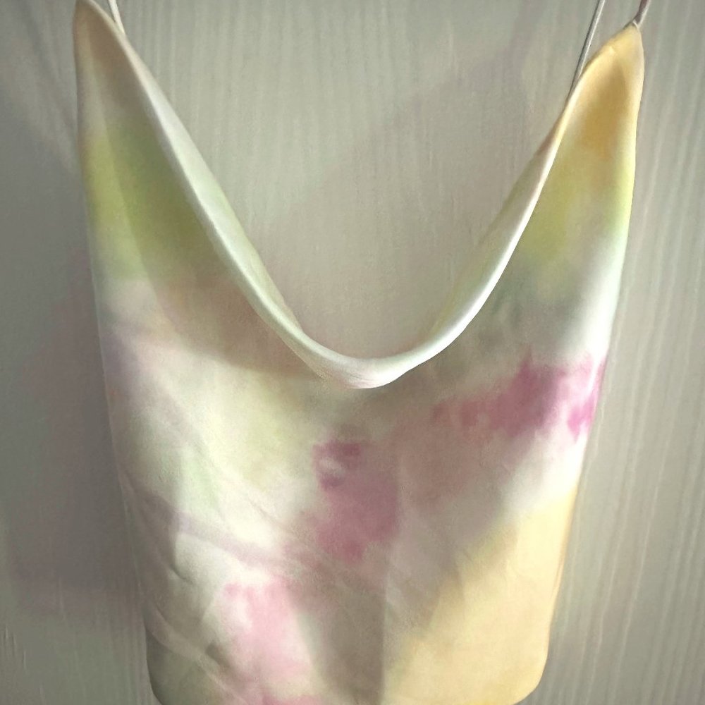 zara cowl neck tie dye crop top
